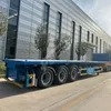 3/4 Axle Flat Bed Truck Semi Trailer Blue Color Tanzania 40 Tons 60 Tons Container Transportation Support Customization Flat Semi-Trailer