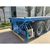 3 Axle Load 40 Tons Flat Bed Truck Semi Trailer Blue Color Container Cargo Equipment Transport Support Customization Flatbed Semi Trailer
