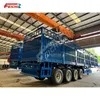 Feichi 4 Axles Heavy Transport Cargo High Side Fence Semi Trailer Fence Flatbed Truck Trailer Fence Cargo Semi Truck Trailer