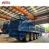 Feichi 4 Axles Heavy Transport Cargo High Side Fence Semi Trailer Fence Flatbed Truck Trailer Fence Cargo Semi Truck Trailer