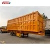 3 Axle Rear End Dump Semi Trailer 60 Ton Rectangle Hydraulic Transport Coal Sand Tiping Dumper Trailer Support Customization for Sale