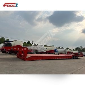 Factory Price 4 Line 8 Axles 40-80 Ton Lowboy Trailer Heavy Duty Equipment Transport Extendable Lowbed Semi Trailer for Sale