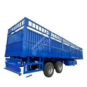 Feichi Brand 2 Axles Dry Bulk Cargo Railing Semi-Trailer Transport Bags of Cocoa Animal Transport Fence/Stake Semi Trailer