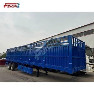 Factory Price 40-Ton Transport Livestock Animal Fence Semi Trailer 2-Axle Semi-Trailer with Railings Custom Service Supported