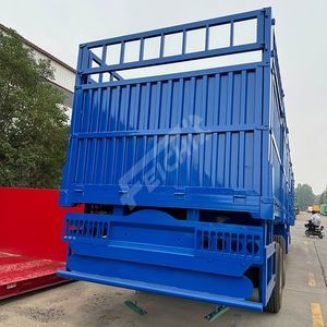 Good Price 2 Axle Livestock Cattle Transport Semi-Trailer High Fence Side Wall Fence Goods Warehouse Railing Board for Sale